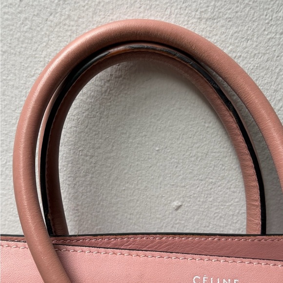 Celine Blush Pink Satchel Bag  Mini Luggage Brown Calfskin Handbag - Picture 4 of 8